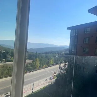 a view of a city from a window