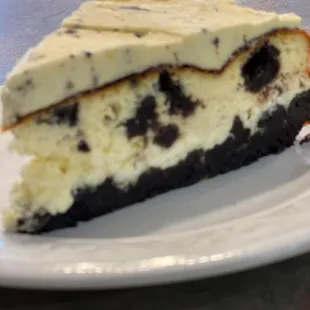 Homemade cheesecake.  Ask for the flavors available.  The one pictured is Oreo and it's to die for.  Made by the owner himself.