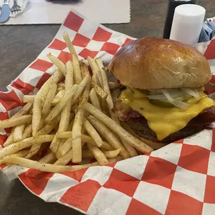 This is the cheeseburger and fries