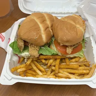 Catfish PoBoy with Cajun fries
