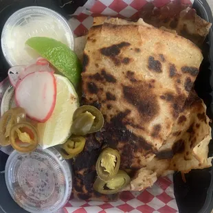 Carb and lobster quesadilla