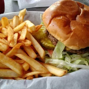 Bacon Double Cheeseburger And Fries