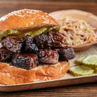 Kansas City-Style Burnt Ends Sandwich