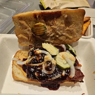 "McRib" Sandwich (inside).  Pretty good sandwich!