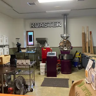 a coffee roaster in a coffee shop