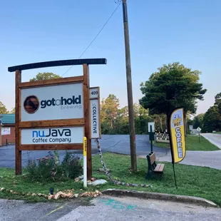 a sign for a coffee company