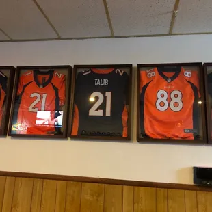 the jerseys of the broncos