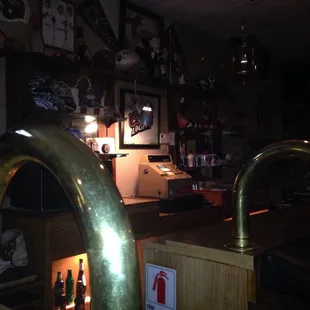 a dimly lit bar
