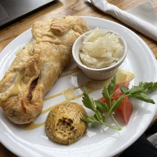 Zenner sausage wrapped in puff pastry