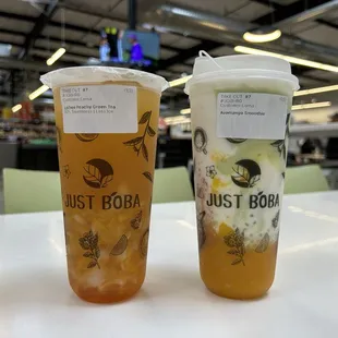 Lychee Peachy Green Tea and Avomango Smoothie