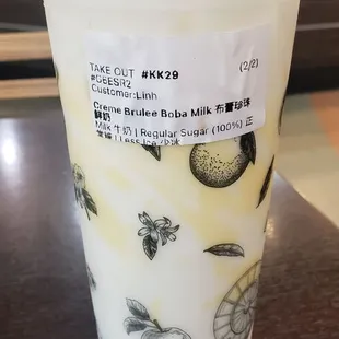 Creme Brulee Boba Milk