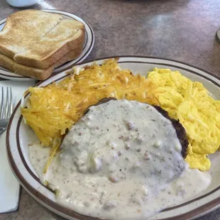 Sausage patty with gravy