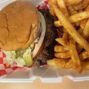 Combo double cheeseburger fries and a drink
