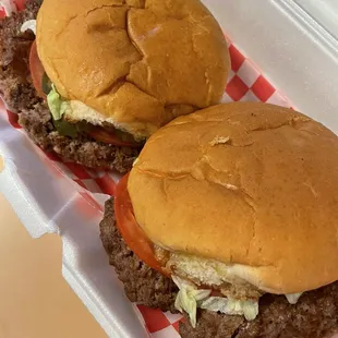 2 regular just burgers