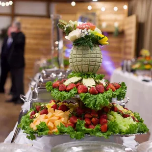 Beautiful fruit display at our wedding