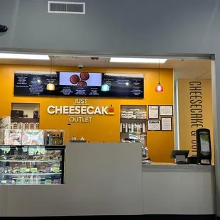 the counter and menus