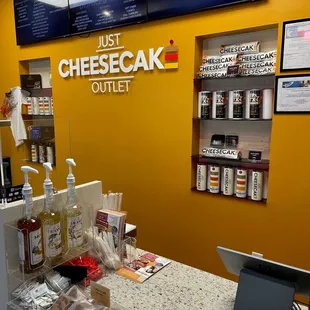 the counter and menus