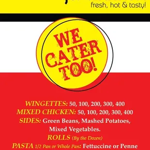 We cater too!