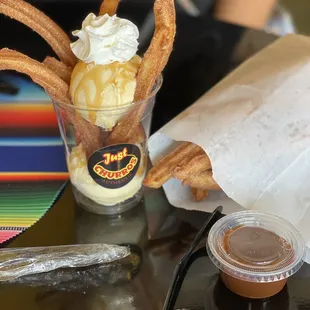Churros and ice cream
