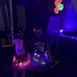 Black light birthday party at Just For Fun Art