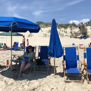 Chairs and umbrellas