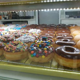 Variety of donuts. Too pretty to even eat