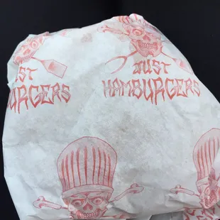Custom wrapping for the burger! I thought this was very cool!