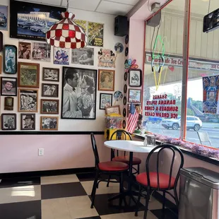 the interior of a diner