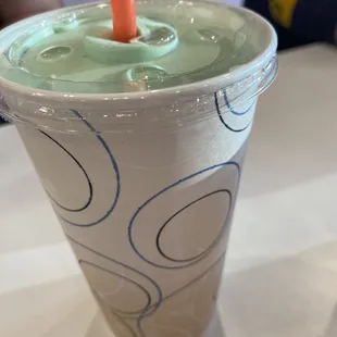 Mint chocolate chip milkshake