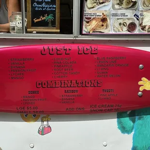 Shave ice options