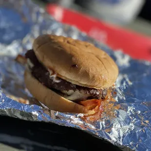 Double cheese burger with bacon