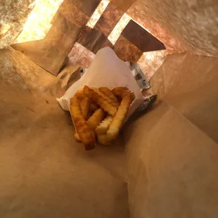 Very small fry not worth 2.50 burger was good though