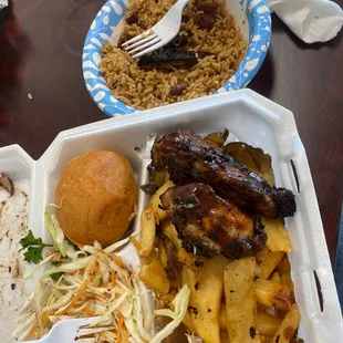 Jerk chicken and rice