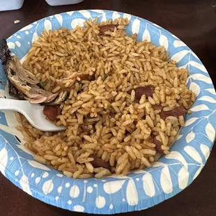 Side of rice and peas