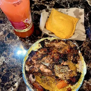 The Half &amp; Half Jerk/Curry  Pineapple Guava  Beef Patty