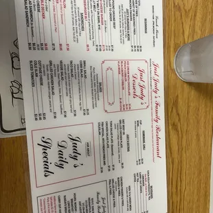 Lunch menu