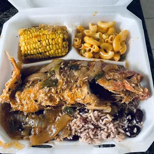 This is the fried snapper with sweet chili sauce. Yummy with the rice.