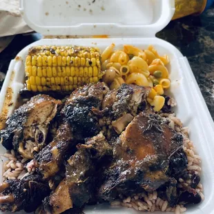 This is the jerk chicken!! Love the rice and chicken!