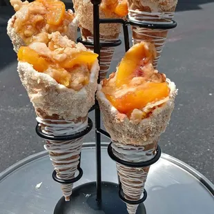 PEACH COBLER WAFFLE CONES