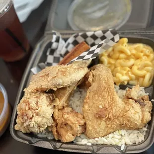 Chicken was good but too light skinned for my liking lol. Mac n cheese was runny