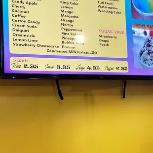 SnoBall Menu