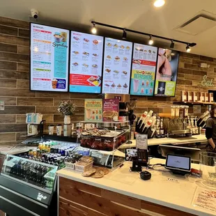 the counter and menus