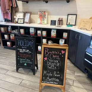 Seasonal drinks and merchandise