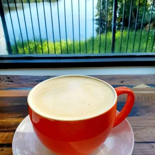 Cookie Butter latte with a gorgeous view