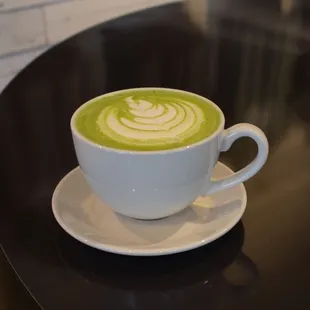 Matcha tea! You can order Hot or Cold!!