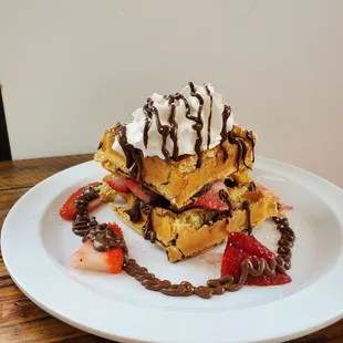 Nutella stuffed waffle