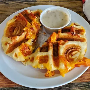 waffles, food