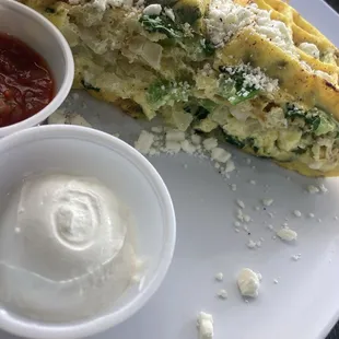 Spinach and feta wOmelette