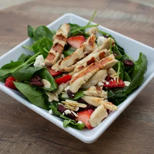 Grilled Chicken Spinach Strawberry Salad