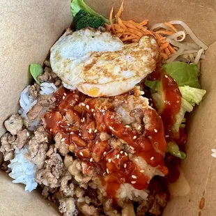 Chicken Bibimbap with egg